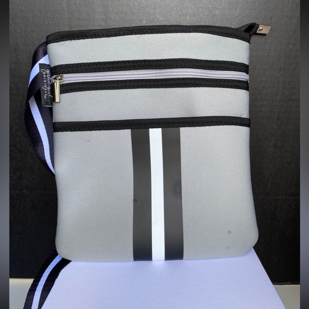 Girlie Girl Original Crossbody Bag Grey, Black, and White